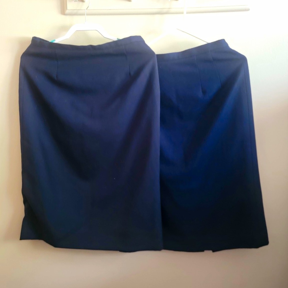 Pendleton Women's Skirt Lot (2) Size 6 Navy Wool Lined Pencil Knee Vintage 90s